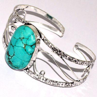 Tqt 014a bracelet torque turquoise 28gr 25x35mm argent ethnique achat vente bijoux 1 1