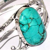 Tqt 014c bracelet torque turquoise 28gr 25x35mm argent ethnique achat vente bijoux 1 1