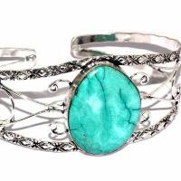 Tqt 015b bracelet torque turquoise 23gr 25x32mm argent ethnique achat vente bijoux 1 1