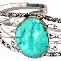 Tqt 015c bracelet torque turquoise 23gr 25x32mm argent ethnique achat vente bijoux 1 1