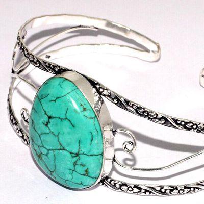 Tqt 016b bracelet torque turquoise 24gr 25x30mm argent ethnique achat vente bijoux 1 1