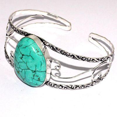 Tqt 016d bracelet torque turquoise 24gr 25x30mm argent ethnique achat vente bijoux 1 1