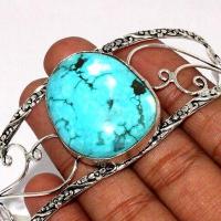 Tqt 017b bracelet torque turquoise 24gr 25x32mm argent ethnique achat vente bijoux 1 1