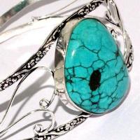 Tqt 018c bracelet torque turquoise 24g 28x35mm argent ethnique achat vente bijoux 1 1