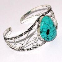 Tqt 018d bracelet torque turquoise 24g 28x35mm argent ethnique achat vente bijoux 1 1